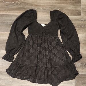 NWT SMALL THIRTY/THIRTY BLACK LONG SLEEVE MINI DRESS